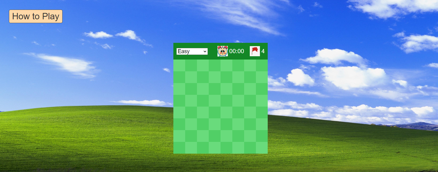 Screenshot of the minesweeper game