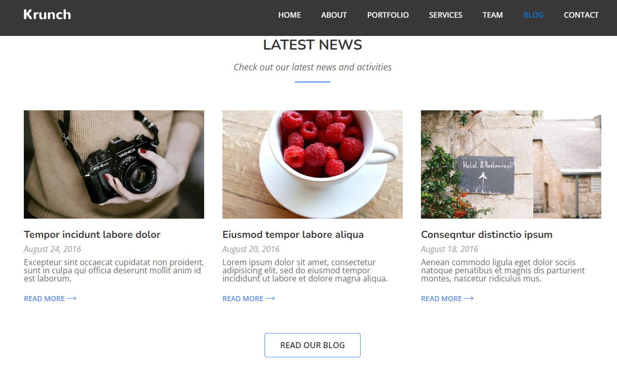 Screenshot of the cloned website
