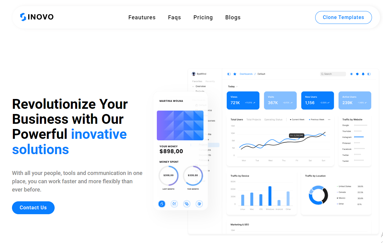 Screenshot of the cloned website